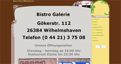 Desktop Screenshot of bistro-galerie.com